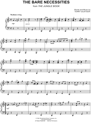 The Bare Necessities from The Jungle Book - Sheet Music