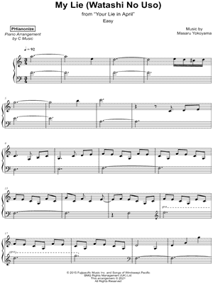 My Lie (Watashi No Uso) [easy] by PHianonize - Sheet Music