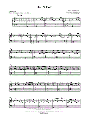 Hot n Cold by PHianonize - Sheet Music