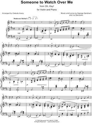 Someone to Watch Over Me - Violin & Piano by George Gershwin - Sheet Music