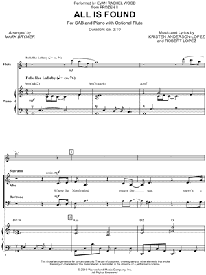 All Is Found from Frozen 2 - Sheet Music