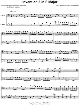 Invention 8 in F Major by Mr. & Mrs. Cello - Sheet Music