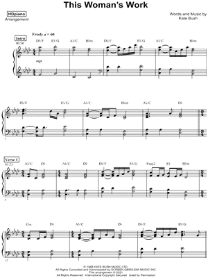 This Woman's Work by HDpiano - Sheet Music