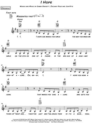 I Hope by Gabby Barrett - Sheet Music