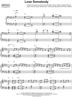 Lose Somebody by EDM Piano - Sheet Music