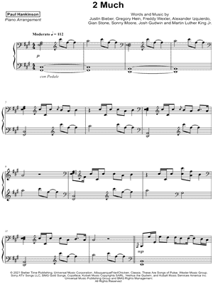 2 Much by Paul Hankinson - Sheet Music