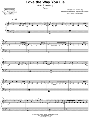 Love the Way You Lie (Part II) [easy]