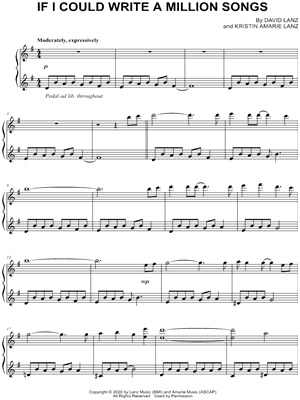If I Could Write a Million Songs by David Lanz - Sheet Music