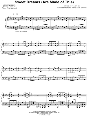 Sweet Dreams (Are Made of This) by Jazzy Fabbry - Sheet Music