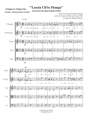 Lascia Ch'io Pianga - Trumpet & String Trio