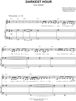 Darkest Hour by Tate McRae - Sheet Music