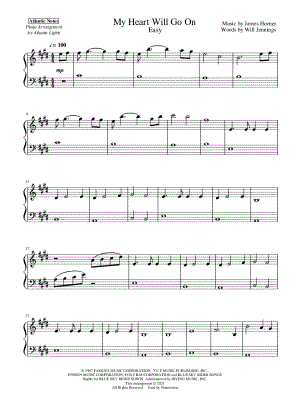 My Heart Will Go On [easy] by Atlantic Lights - Sheet Music