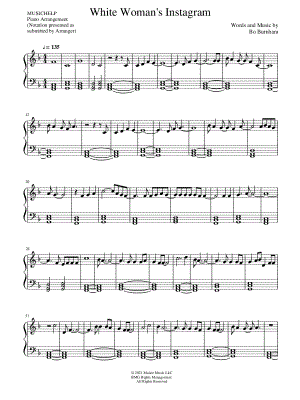 White Woman's Instagram by MUSICHELP - Sheet Music