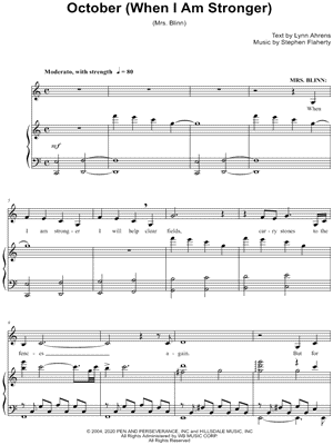 October (When I Am Stronger) by Lynn Ahrens & Stephen Flaherty - Sheet Music