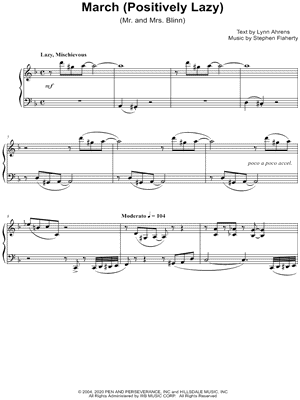March (Positively Lazy) by Lynn Ahrens & Stephen Flaherty - Sheet Music