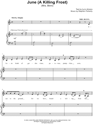 June (A Killing Frost) by Lynn Ahrens & Stephen Flaherty - Sheet Music