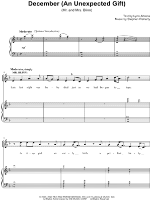 December (An Unexpected Gift) by Lynn Ahrens & Stephen Flaherty - Sheet Music