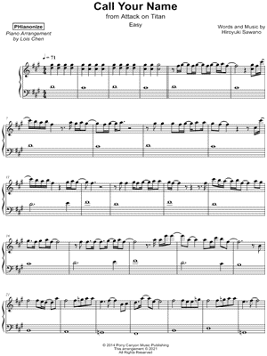 Call Your Name [easy] by PHianonize - Sheet Music