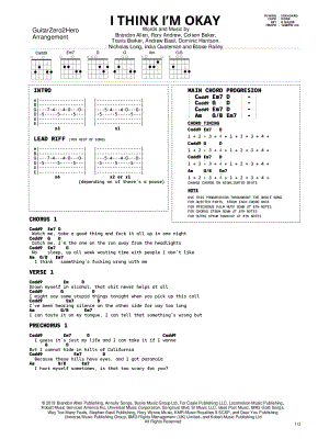 I Think I'm OKAY by GuitarZero2Hero - Sheet Music