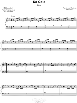 So Cold [easy] by PHianonize - Sheet Music