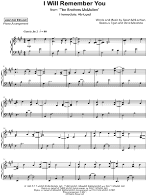 I Will Remember You [intermediate - abridged]