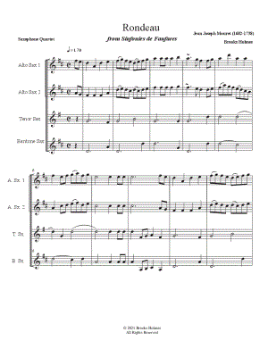 Rondeau - Saxophone Quartet by Brooks Holmes - Sheet Music