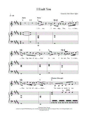 I Exalt You by Sinach - Sheet Music