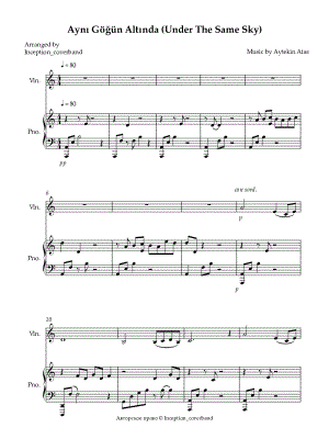 Ayni Gögün Altinda (Under The Same Sky) - Violin & Piano