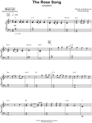 The Rose Song [simplified] by Music Lah - Sheet Music
