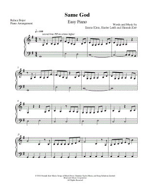 Same God [easy] by Raluca Bojor - Sheet Music