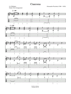 Ciaccona by La Tablatura - Sheet Music