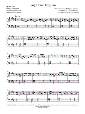 Easy Come Easy Go by MUSICHELP - Sheet Music