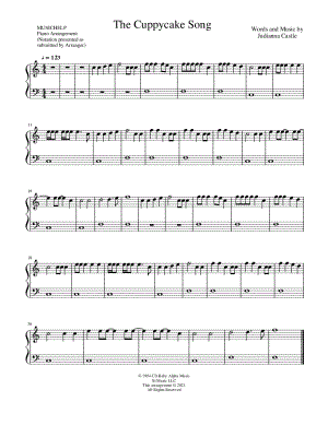 The Cuppycake Song by MUSICHELP - Sheet Music