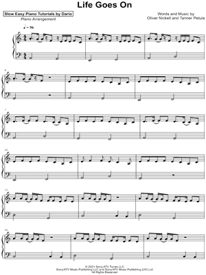 Life Goes On [Slow Easy Piano Tutorial]
