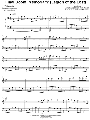 Final Doom 'Memoriam' (Legion of the Lost) by PHianonize - Sheet Music