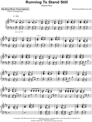 Running To Stand Still [piano part]