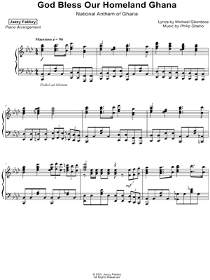 God Bless Our Homeland Ghana by Jazzy Fabbry - Sheet Music