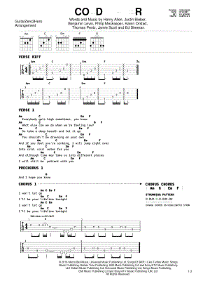 Cold Water by GuitarZero2Hero - Sheet Music