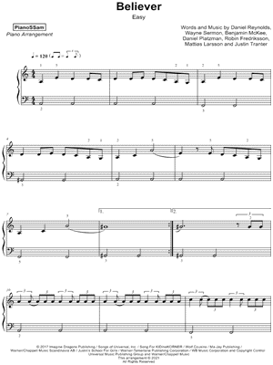 Believer [easy] by PianoSSam - Sheet Music
