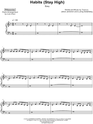 Habits (Stay High) [easy] by PHianonize - Sheet Music