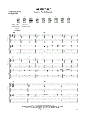 Westworld: Main Title Theme - Guitar Duet