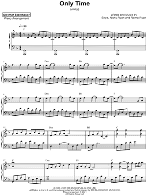 Only Time [easy] by Dietmar Steinhauer - Sheet Music