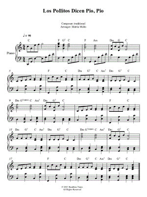 Los pollitos dicen pío pío by Traditional - Sheet Music