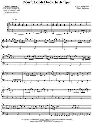 Don't Look Back in Anger [easy]