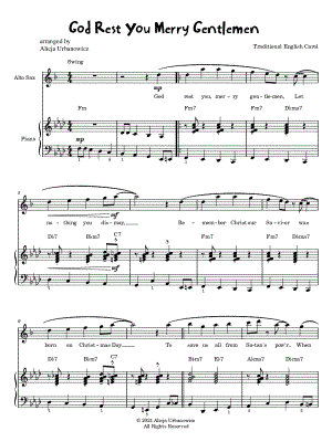 God Rest Ye Merry, Gentlemen - Alto Saxophone & Piano