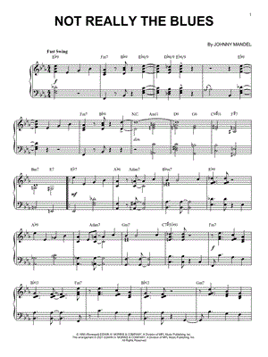 Not Really the Blues by Johnny Mandel - Sheet Music