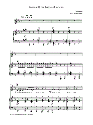 Joshua Fit the Battle of Jericho [low voice] by Bernd Frank - Sheet Music