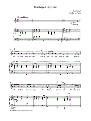 Kum Ba Yah [low voice] by Bernd Frank - Sheet Music