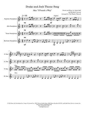 Drake and Josh Theme Song - Saxophone Quartet