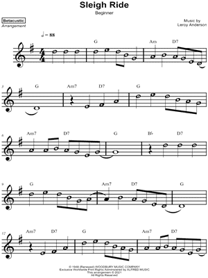 Sleigh Ride [beginner] by Betacustic - Sheet Music